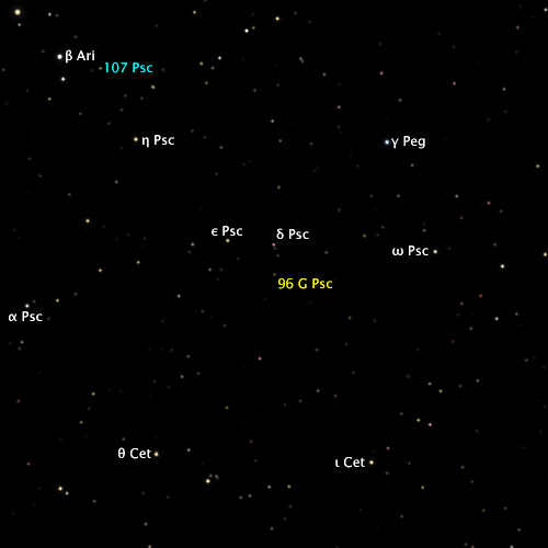 96 Piscium as seen from Sol