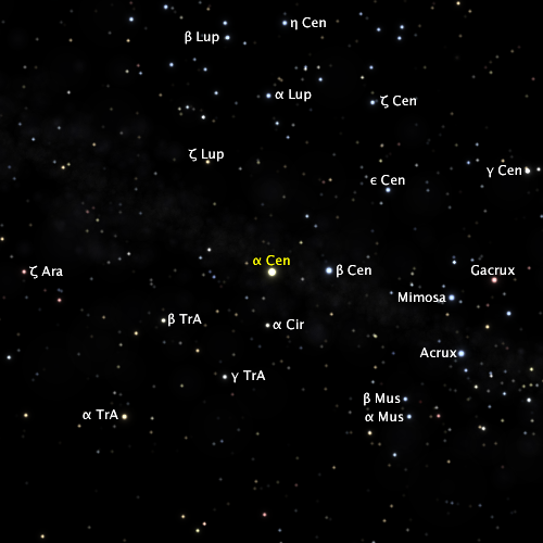 Alpha Centauri as seen from Sol